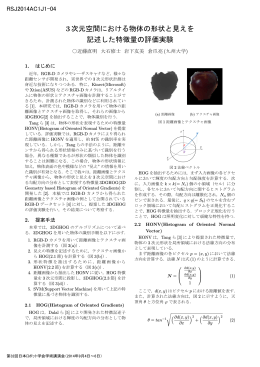 3次元空間における物体の形状と見えを 記述した特徴量の評価実験