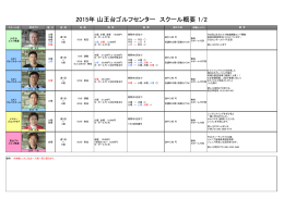 全スクール概要 - 山王台ゴルフセンター