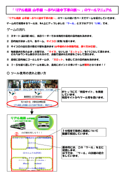 「 リアル桃鉄 山手線 ～ぶらり途中下車の旅～ 」 のツールマニュアル の
