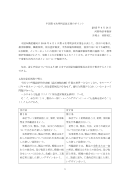 中国第 4 次専利法改正案のポイント 2015 年 4 月 14