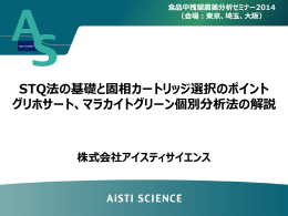 STQ法の基礎と固相カートリッジ選択のポイント グリホサート、マラカイト