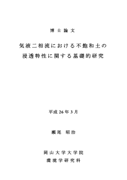 博士論文 気液二相流における不飽和土の浸透特性に関する基礎的研究
