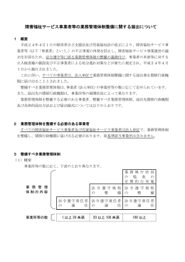 障害福祉サービス事業者等の業務管理体制整備に関する届出