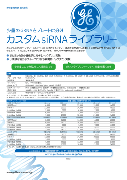 カスタムsiRNA（Cherry-pick siRNA）ライブラリー