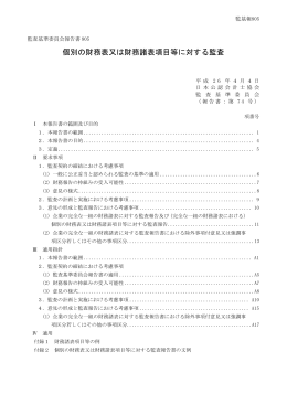 個別の財務表又は財務諸表項目等に対する監査