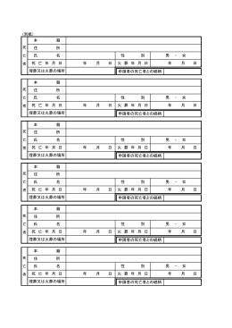 埋葬又は火葬の場所 申請者の死亡者との続柄 性 別 男 ・ 女 死 亡 年 月