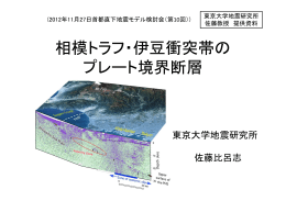 相模トラフ・伊豆衝突帯の プレート境界断層