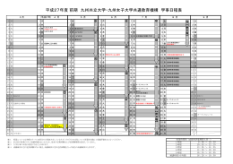 平成27年度 前期 九州共立大学・九州女子大学共通教育機構 学事日程表