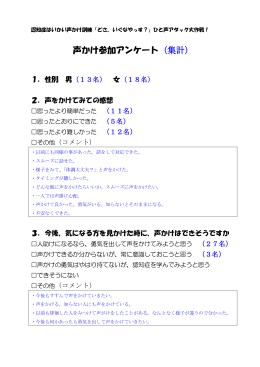 声かけ参加アンケート（集計）（PDF：144KB）