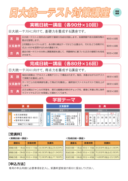 日大統一テスト対策講座 映像