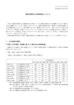 PDFファイルを開きます。太陽光発電の出力制御見通し