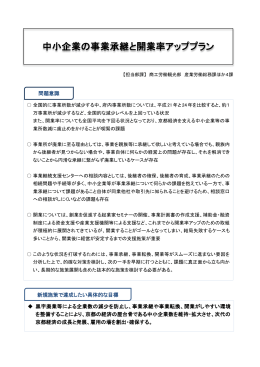 中小企業の事業承継と開業率アッププラン（最終決定版）（PDF
