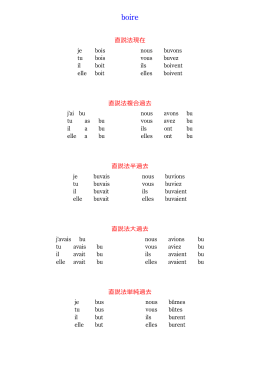 直説法現在 je bois nous buvons tu bois vous buvez il boit ils boivent