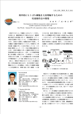 効率的にヒト iPS 細胞を大量増幅するための 培養操作法の開発