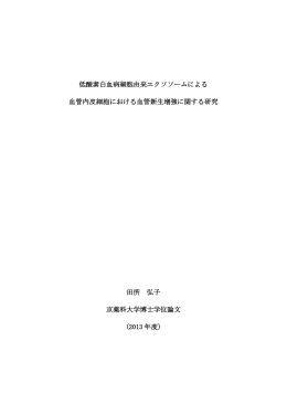 低酸素白血病細胞由来エクソソームによる 血管内皮