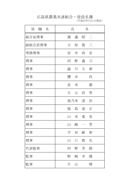 広島県農業共済組合・役員名簿