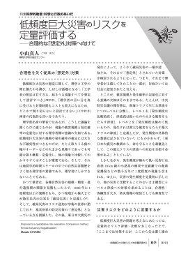 低頻度巨大災害のリスクを定量評価する-合理的な「想定外」