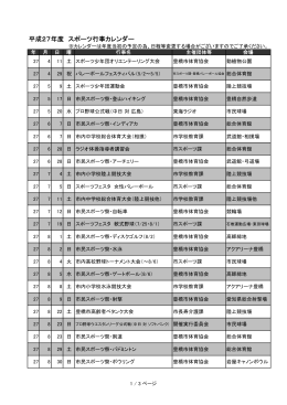 平成27年度 豊橋市の主なスポーツ行事予定( 45KB )