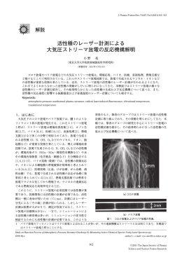 解説 活性種のレーザー計測による 大気圧ストリーマ放電の反応機構解明