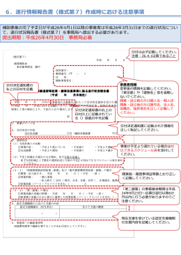 遂行状況報告書（様式第7） - 創業補助金 東京都事務局