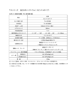 TAシリーズ 加工ロボットテトラム（スピンドルタイプ）