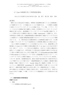 2）Caco-2 細胞層を用いた物質透過実験法