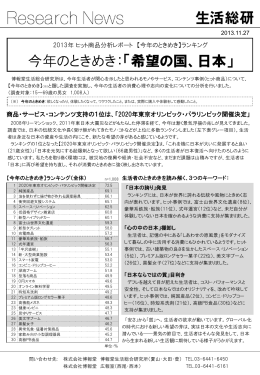 2013年 ヒット商品分析レポート