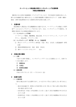 スーパーヒット商品創出特別コンサルティング支援業務 対象