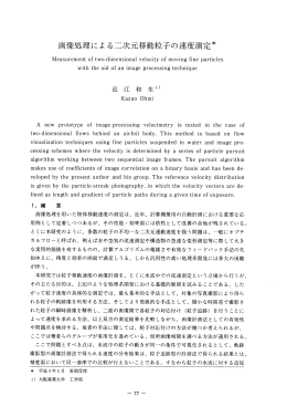 画像処理による二次元移動粒子の速度測定＊