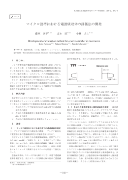 マイクロ波帯における電波吸収体の評価法の開発