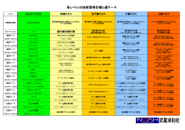 各レベルの技術習得目標と週テーマ