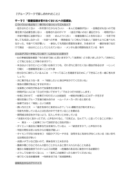 『グループワークで話し合われたこと』 テーマ1「保健指導は受けたくない