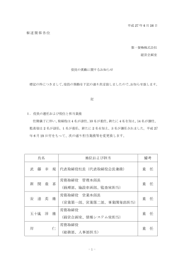 氏名 地位および担当 備考 武 藤 幸 規 代表取締役社長（代表