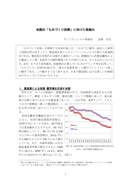 米国の「ものづくり回帰」に向けた取組み