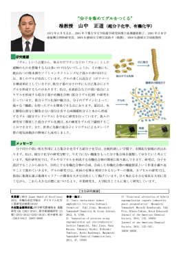 准教授 山中 正道（超分子化学、有機化学 超分子化学、有機化学 超分子
