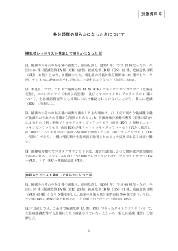 各分類群の明らかになった点について 別添資料5