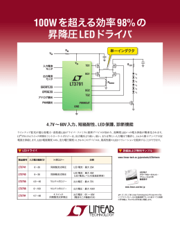100Wを超える効率98%の 昇降圧LEDドライバ