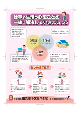 仕事や生活の心配ごとを 一緒に う しょう まし きま していき 決し