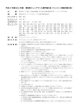 平成 27 年度(2015 年度) 愛知県ジュニアテニス選手権大会