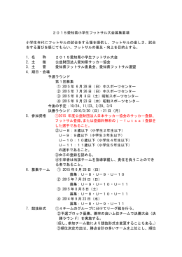 2015愛知県小学生フットサル大会募集要項 小学生年代にフットサルの