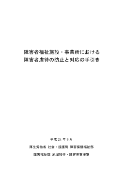 2 障害者福祉施設・事業所における障害者虐待の防止と対応の手引き