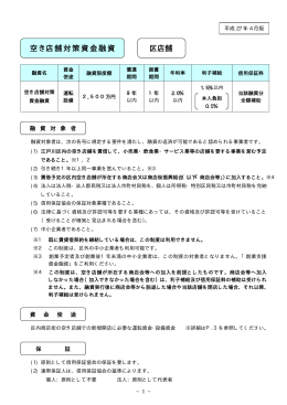空き店舗対策資金融資の制度詳細（PDF：194KB）