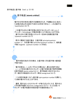1．原子軌道（atomic orbital）