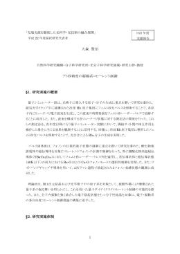 大森 賢治 アト秒精度の凝縮系コヒーレント制御 &sect;1