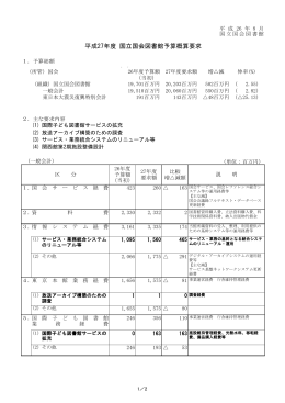平成27年度 国立国会図書館予算概算要求