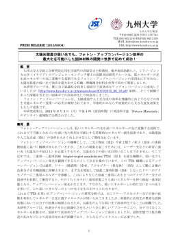 太陽光程度の弱い光でも、フォトン・アップコンバージョン効率の 最大化を