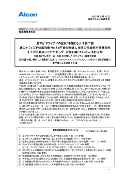 夏でも&ldquo;ドライアイの症状&rdquo;を感じる人は約 7 割 夏の