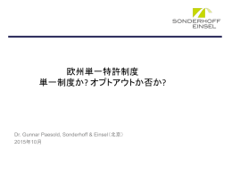 欧州単一特許制度 単一制度か?