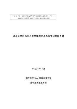 欧州大学における産学連携拠点の調査研究報告書（平成24年3月）