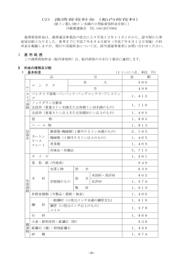 (2) 港湾荷役料金（船内荷役料） （総トン数1,000トン未満の小型船荷役